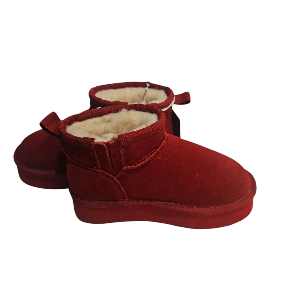 Bearpaw Shalini Youth Retro Sueded Sheep 🐑 Wool lined Red Short Ankle Boot S 12 - Picture 9 of 12